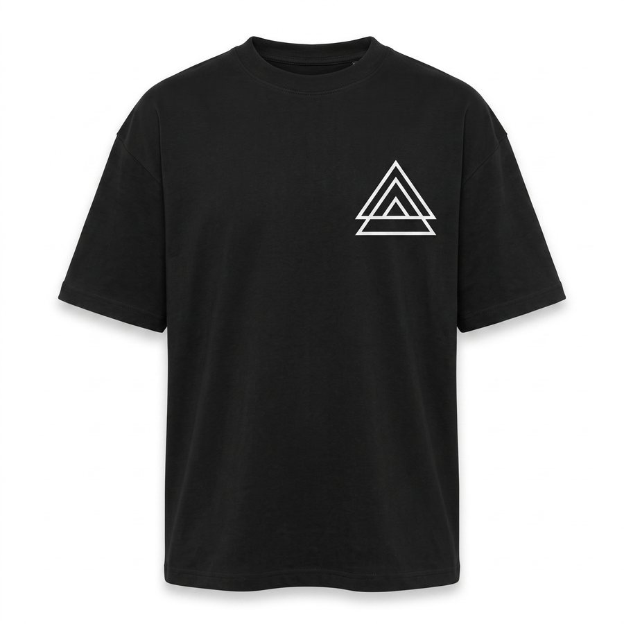 HAIZNBERG Shirt schwarz mit weißem Logo, Vorderseite