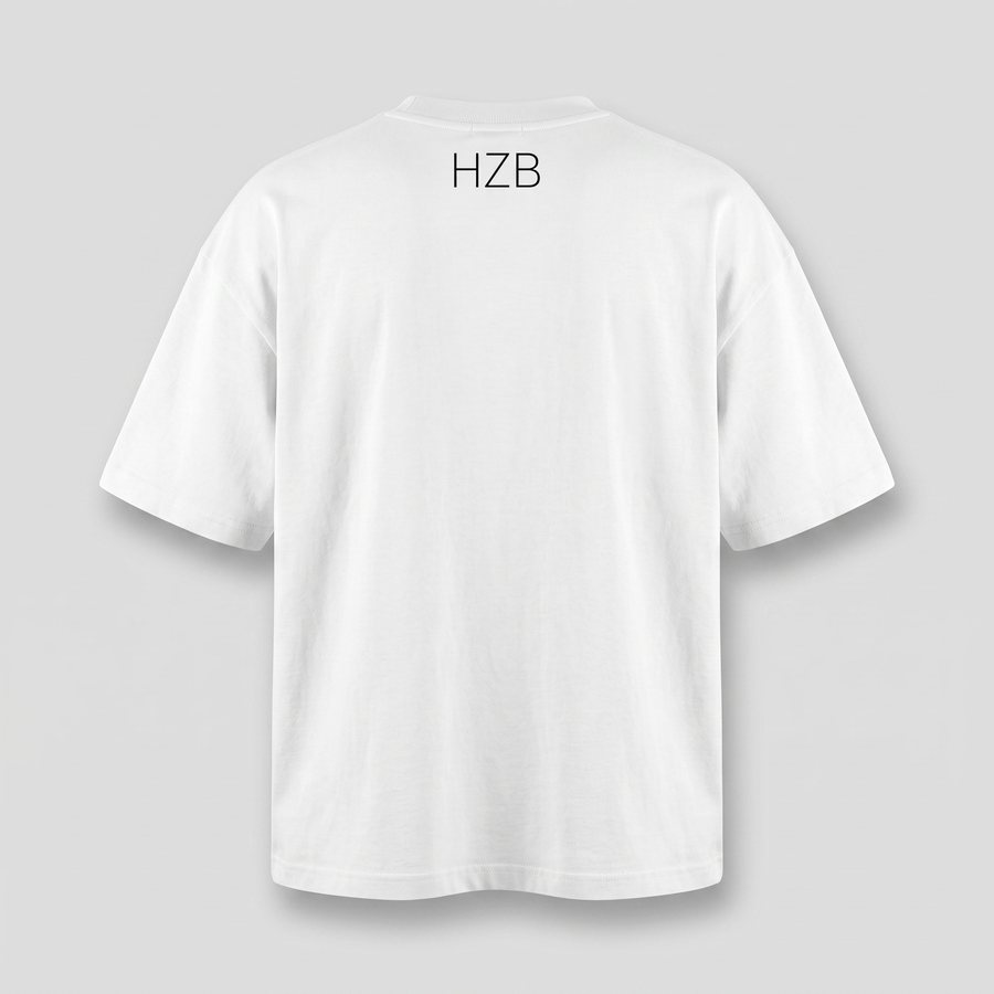 HAIZNBERG Shirt weiß, Rückseite mit HZB im Nacken