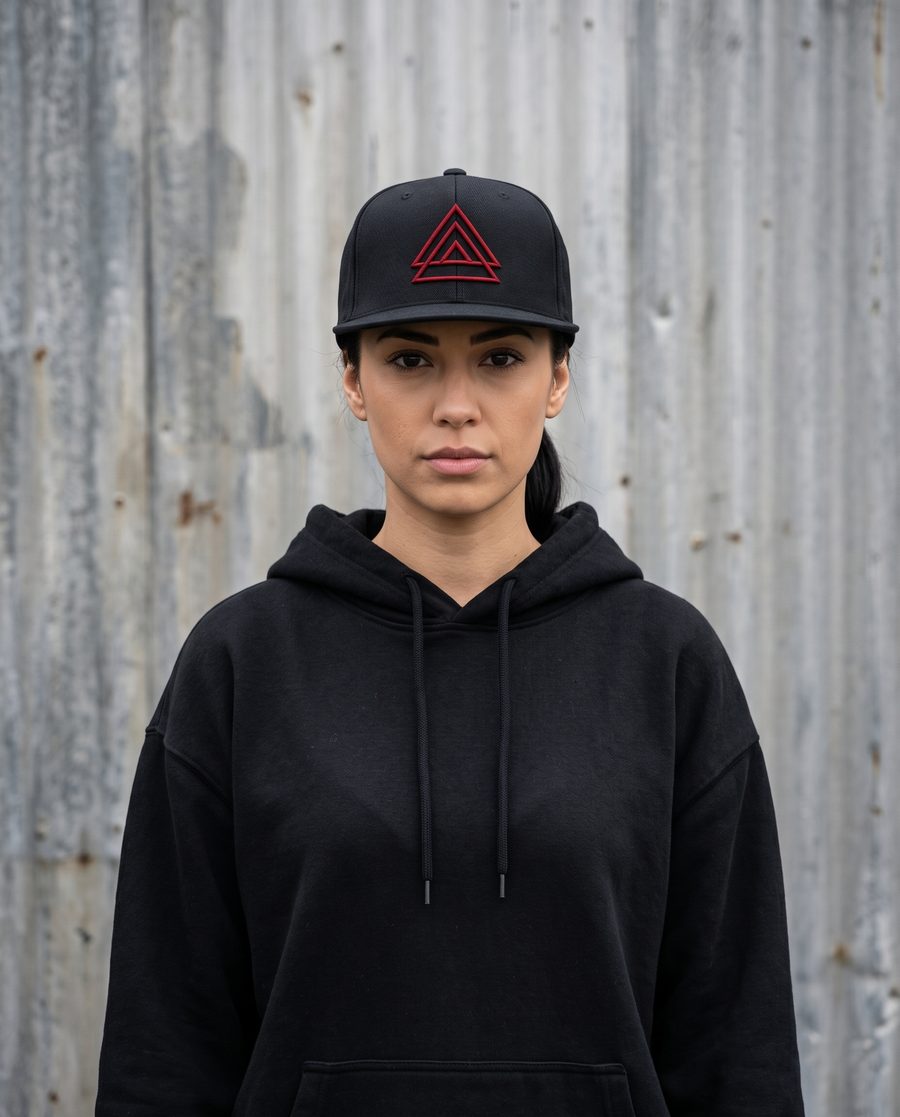 Model mit HAIZNBERG Snapback und Hoodie