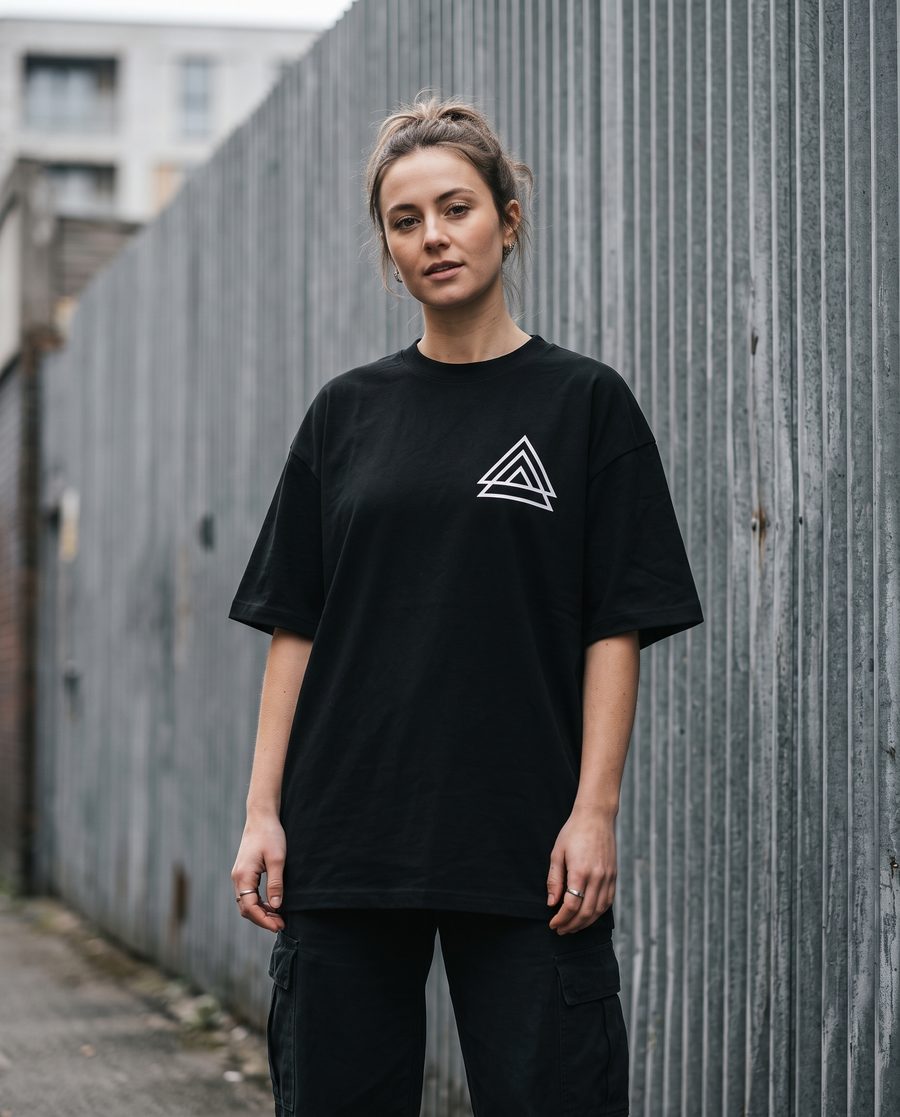 Model im schwarzen HAIZNBERG Shirt